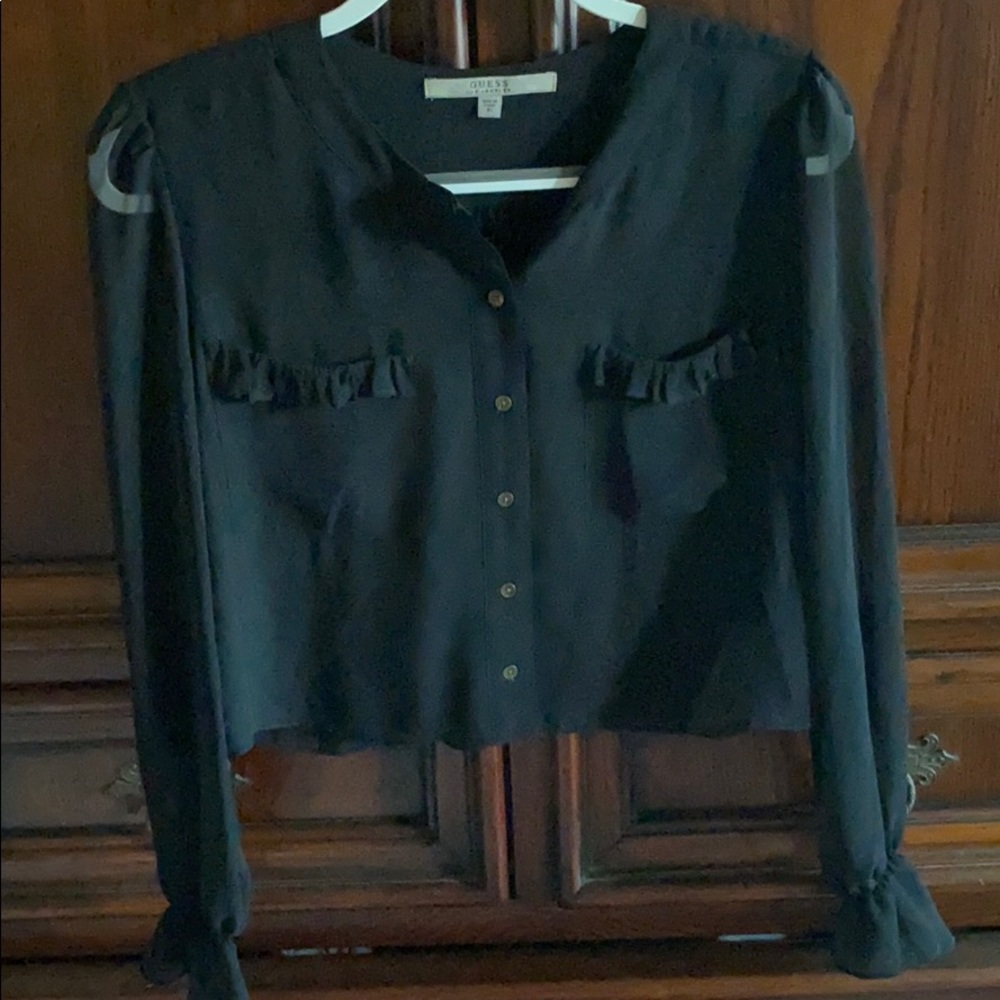 Guess blouse black - XS crop NWT